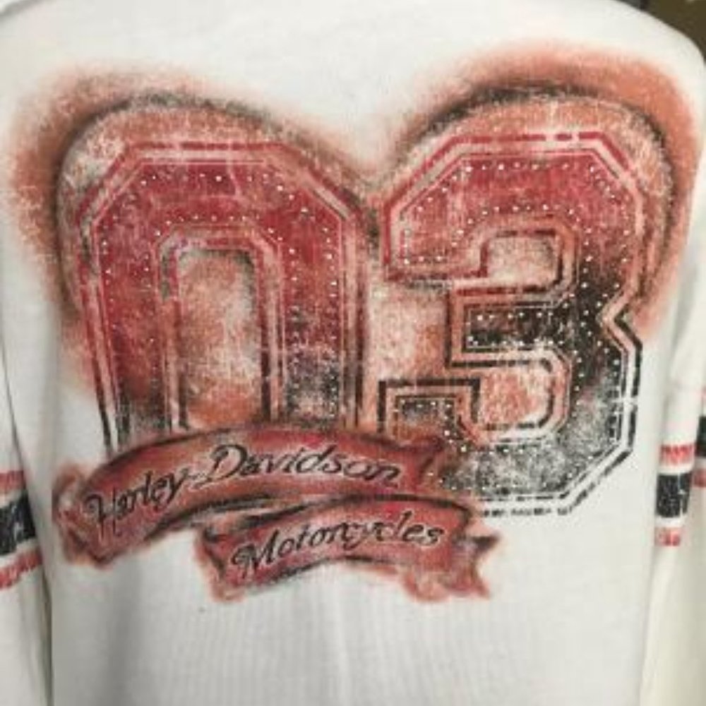 Auth HARLEY DAVIVDSON Off Shoulder Sweatshirt